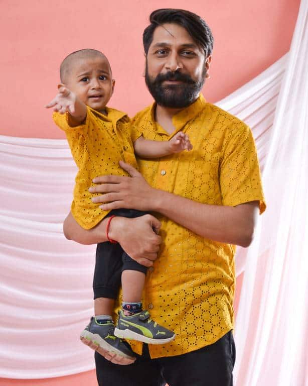 Sunbeam Yellow Cutwork Father Son Twinning