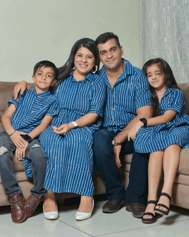 Indigo Striped Family