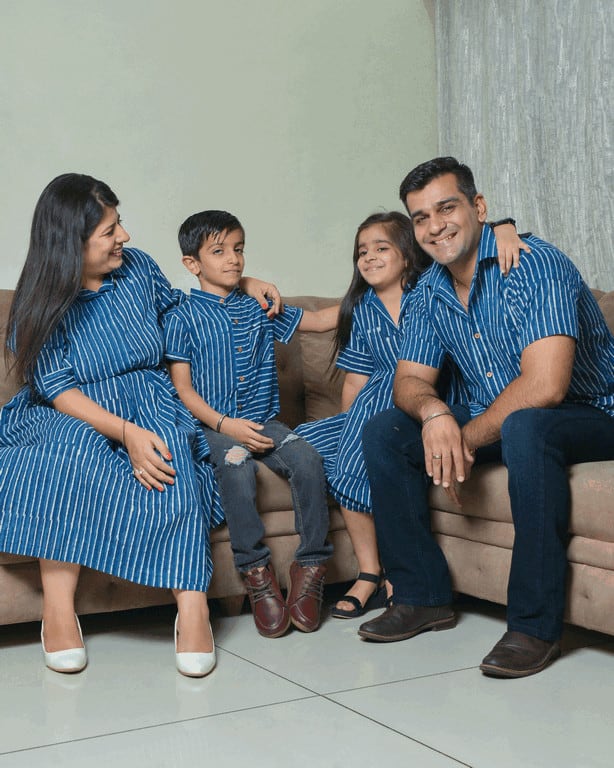 Indigo Striped Family