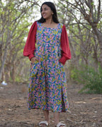 Tulip Vine Puffed Sleeve Nursing Dress