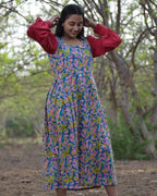 Tulip Vine Puffed Sleeve Nursing Dress
