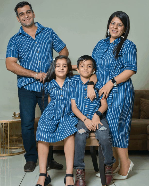 Indigo Striped Family