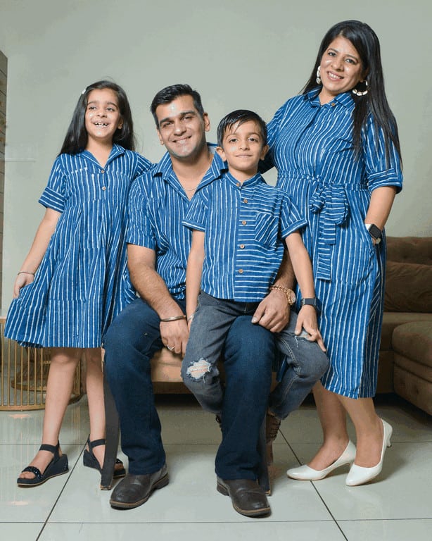 Indigo Striped Family