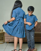Indigo Striped Kids Shirt
