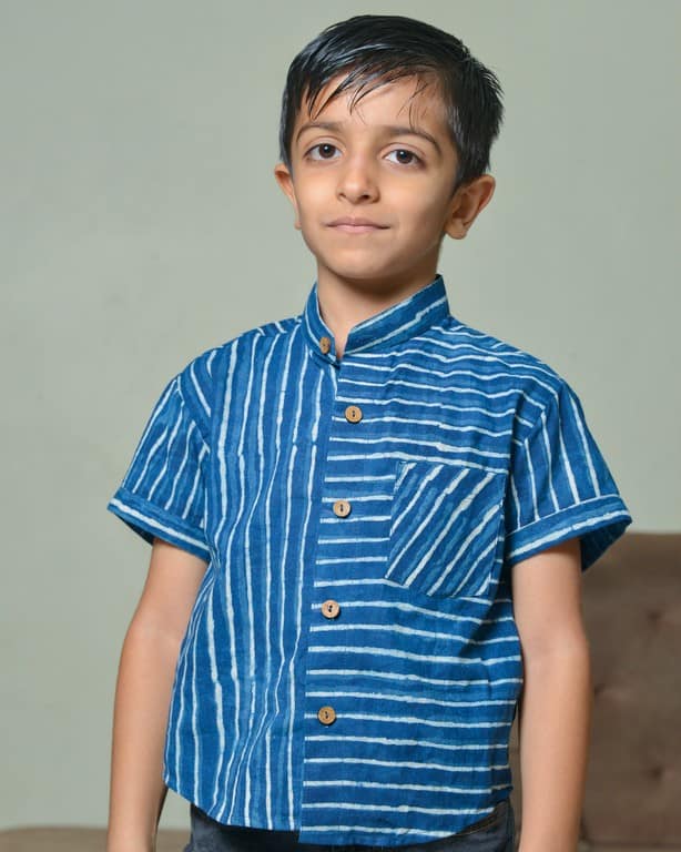 Indigo Striped Kids Shirt