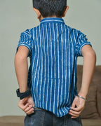 Indigo Striped Kids Shirt
