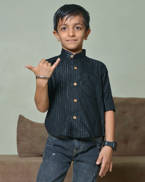 Starry Black Kids Shirt