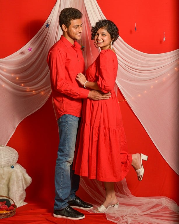 Cherry Red Couple Set