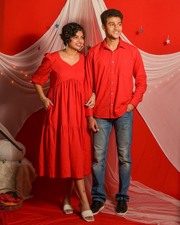 Cherry Red Couple Set