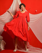 Cherry Red Tiered Dress