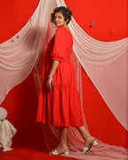 Cherry Red Tiered Dress