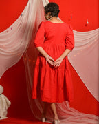 Cherry Red Tiered Dress