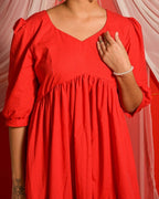 Cherry Red Tiered Dress