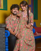 Basil Floral Kurta Couple Set