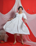 Snowy White Tiered Dress