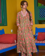 Basil Floral Kurta Couple Set