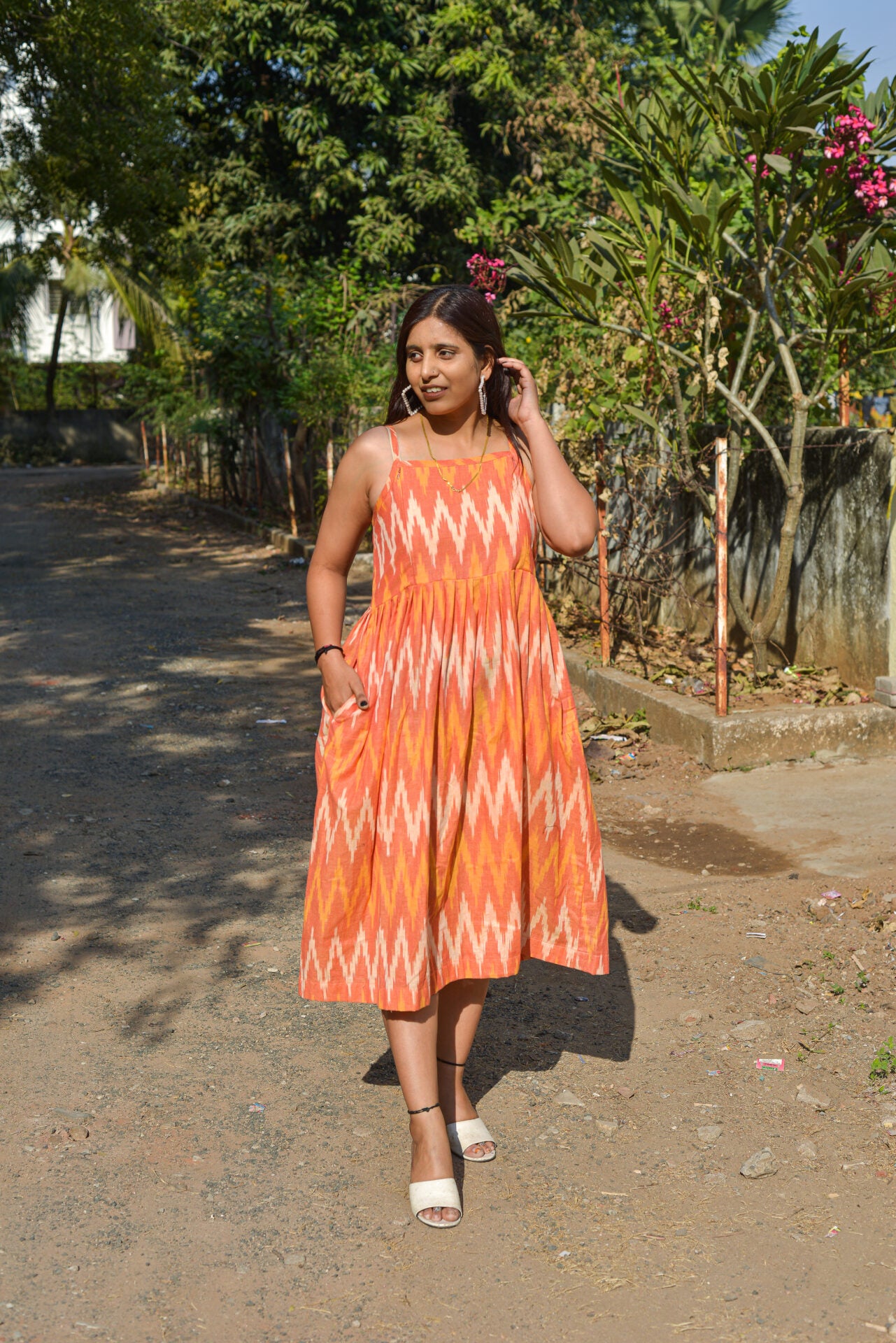 Orange Blossom Ikat Maternity Dress