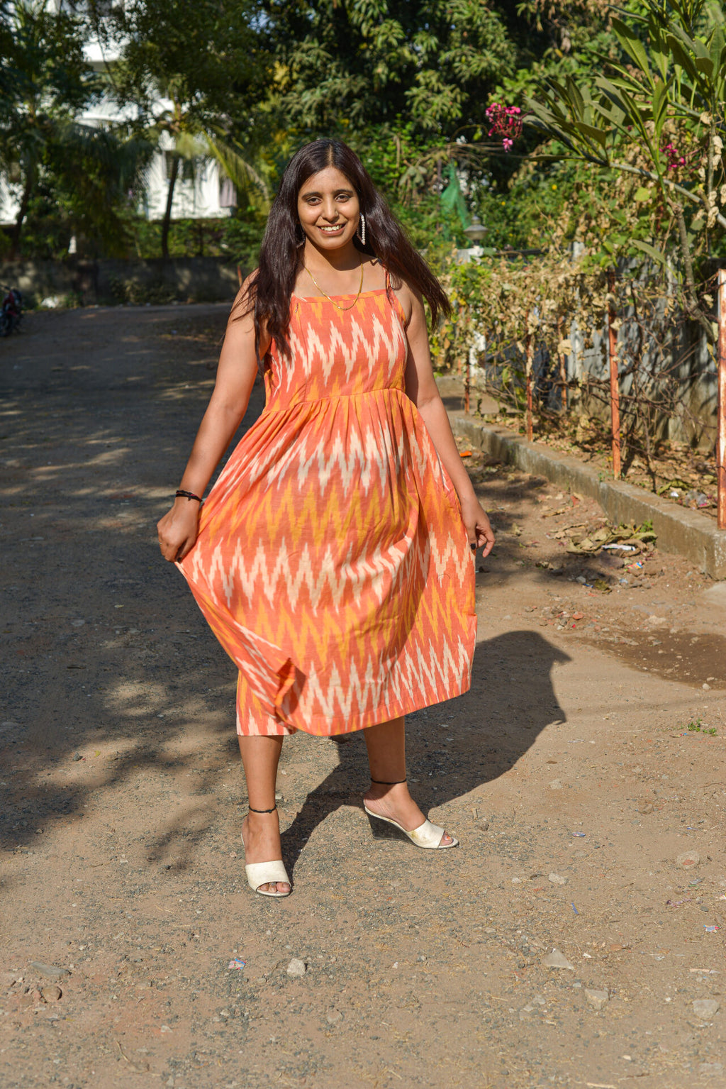 Orange Blossom Ikat Dress