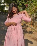 Orchid Pink Tiered Maternity Dress