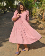 Orchid Pink Tiered Maternity Dress