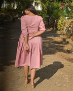 Orchid Pink Tiered Maternity Dress