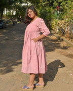 Orchid Pink Tiered Maternity Dress