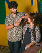 Black Aztec Jacket Couple Set
