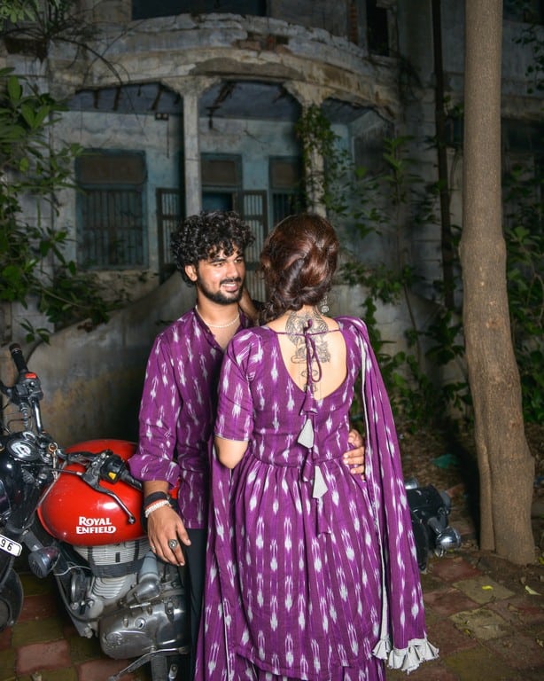 Purple Aster Sharara Couple Set