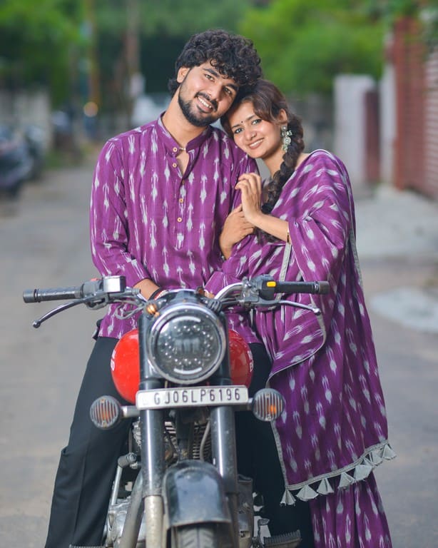 Purple Aster Sharara Couple Set