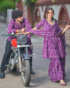 Purple Aster Sharara Couple Set