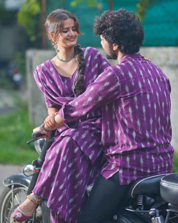 Purple Aster Sharara Couple Set
