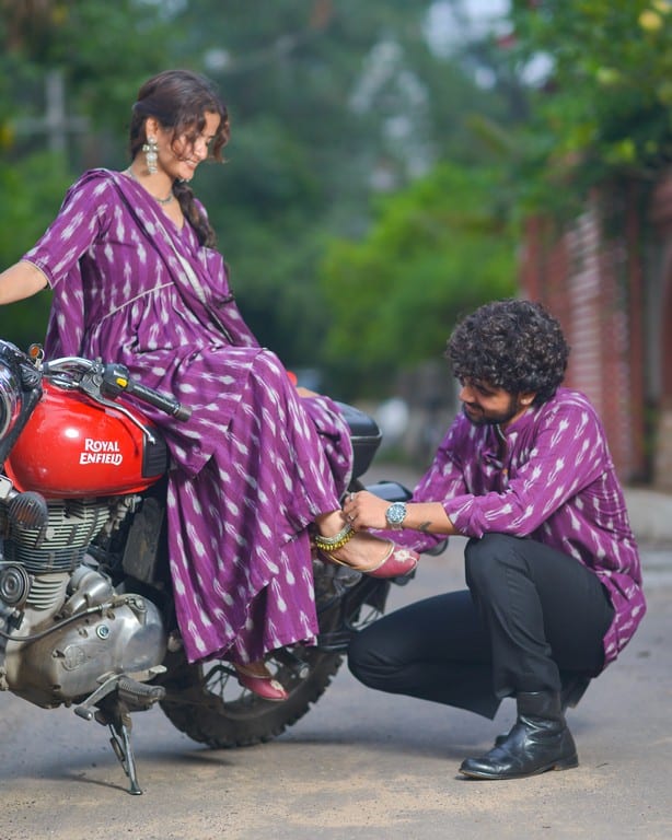 Purple Aster Sharara Couple Set