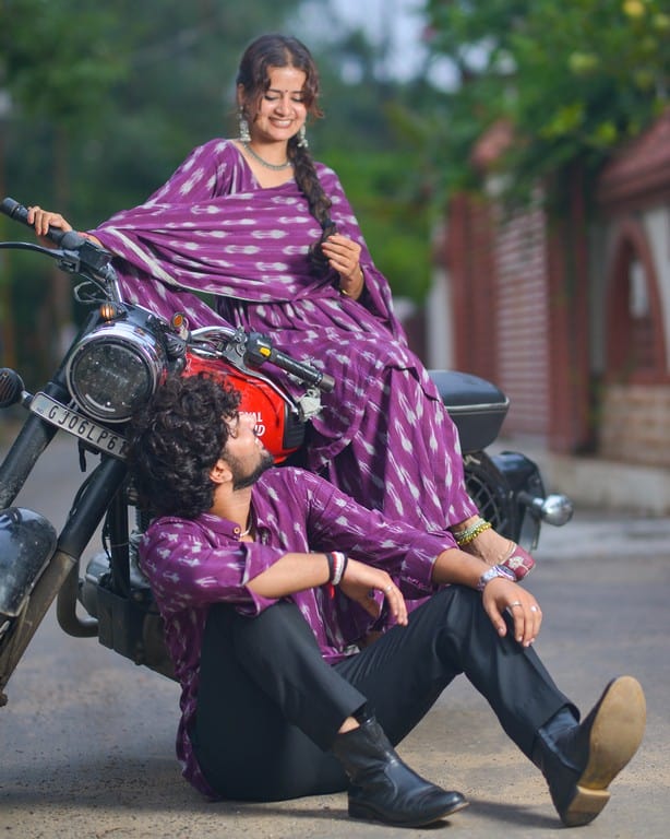 Purple Aster Sharara Couple Set