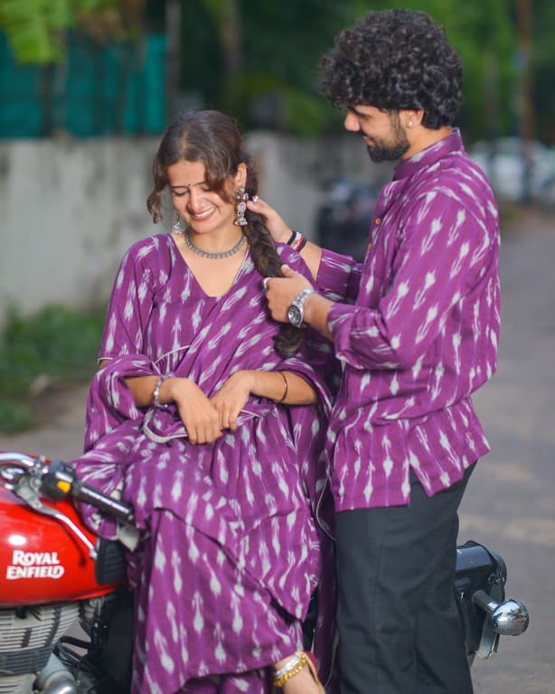 Purple Aster Sharara Couple Set