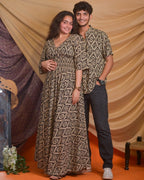 Cinnamon Black Slit Kirtle Family Set