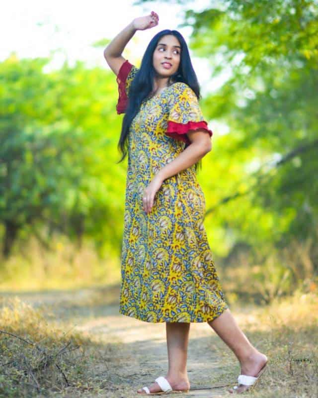 Youthful Yellow Front Slit Dress