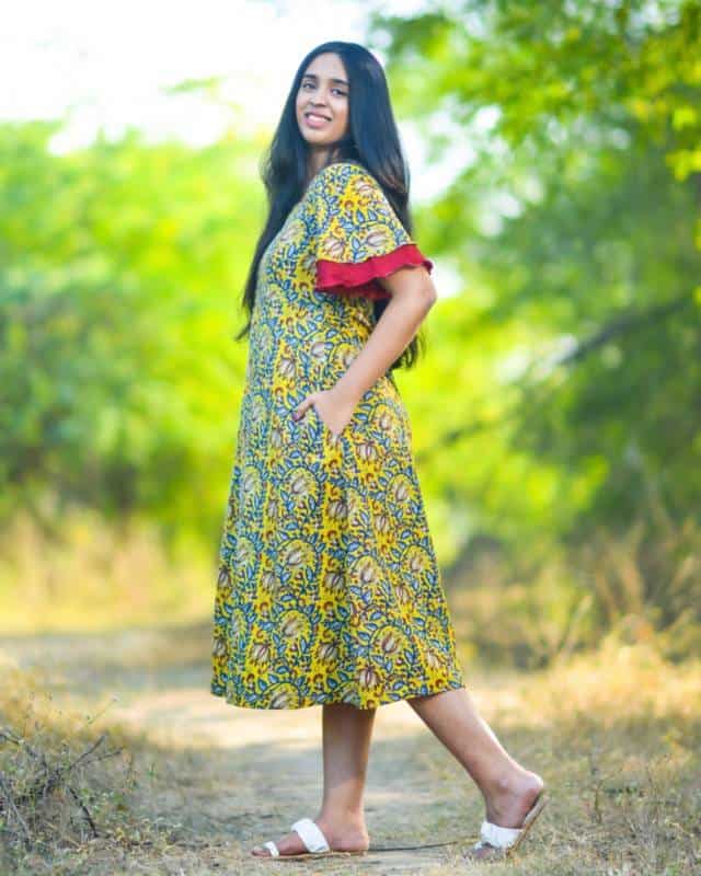 Youthful Yellow Front Slit Dress