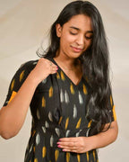 Bumblebee Black Ikat Frilled Nursing Dress