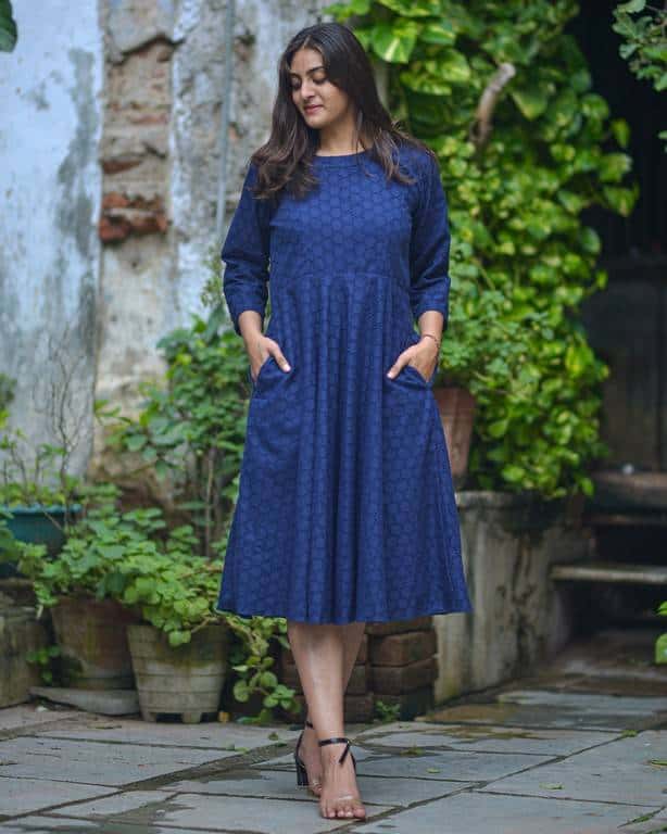 Ink Blue Cutwork Dress