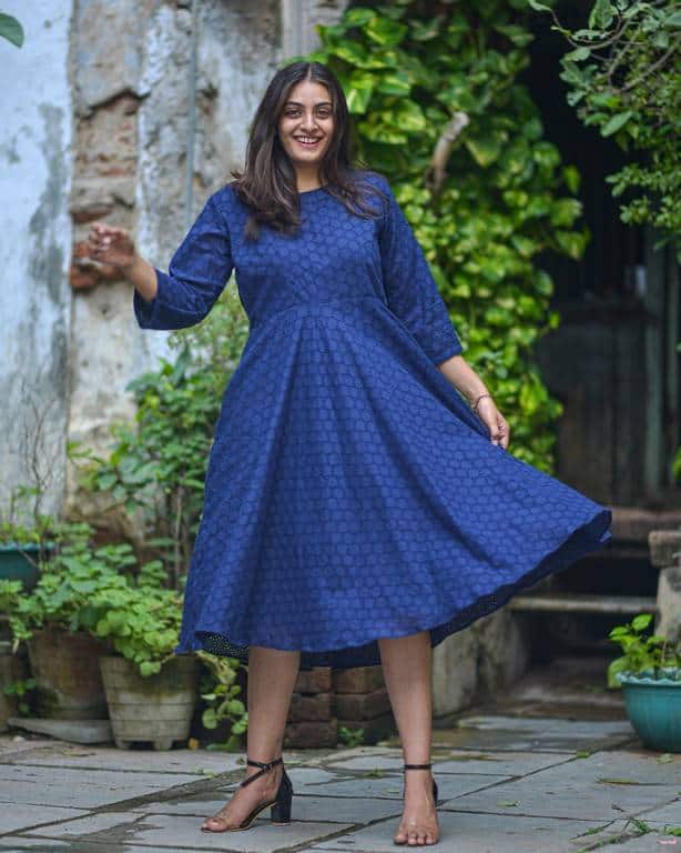 Ink Blue Cutwork Dress