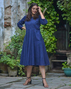 Ink Blue Cutwork Dress