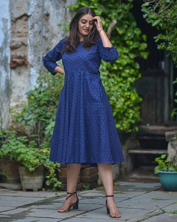 Ink Blue Cutwork Dress