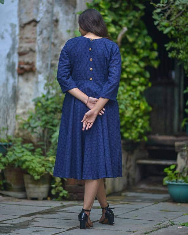 Ink Blue Cutwork Dress