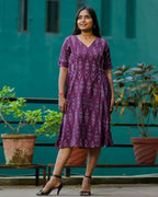 Molotov Maroon Ikat Wrap Dress