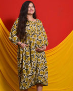 Yellow Cannas Maternity Dress