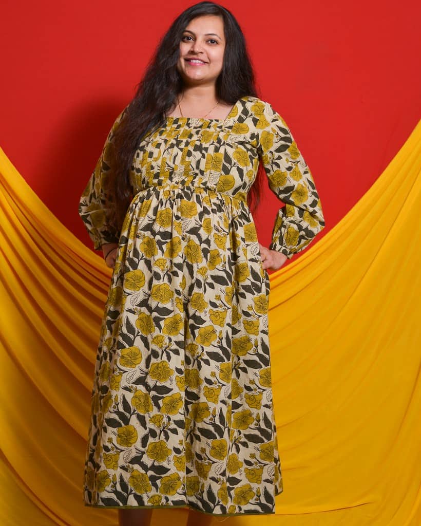 Yellow Cannas Maternity Dress