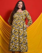 Yellow Cannas Maternity Dress
