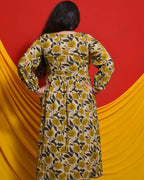 Yellow Cannas Maternity Dress