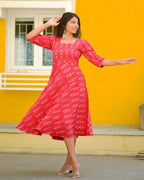 Rose Red Ikat Dress