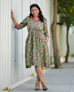 Spring Floral Ruched Nursing Kurti